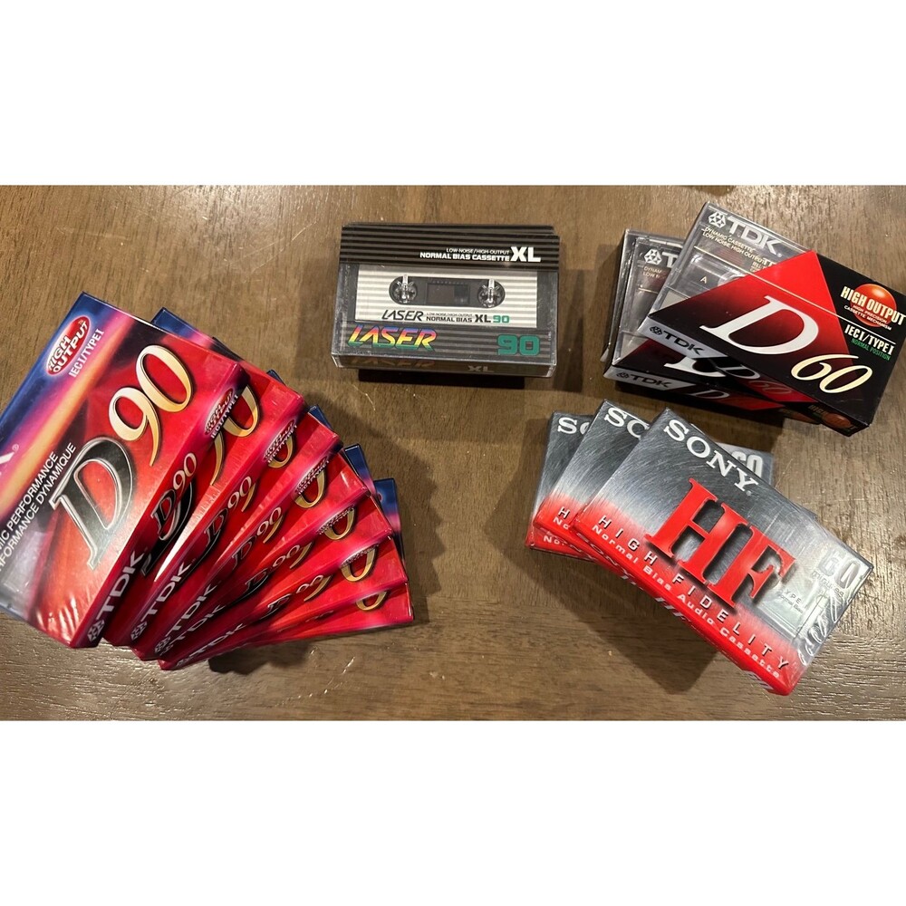 Vintage Blank Cassette Tape Bulk Lot (15 Tapes Sealed NOS) TDK / Sony
